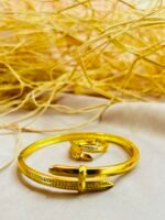 Crystal Nail Bangle & Ring Set