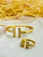 Crystal T-Wire Bangle & Ring Set