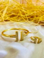 Crystal T-Wire Bangle & Ring Set - Image 2