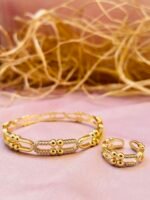 Linked Chain Bangle & Ring Set - Image 2