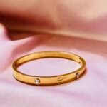 Crystal-Embellished Love Bangle