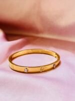 Crystal-Embellished Love Bangle