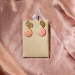 Elysian Pink Agate Drop Hoops