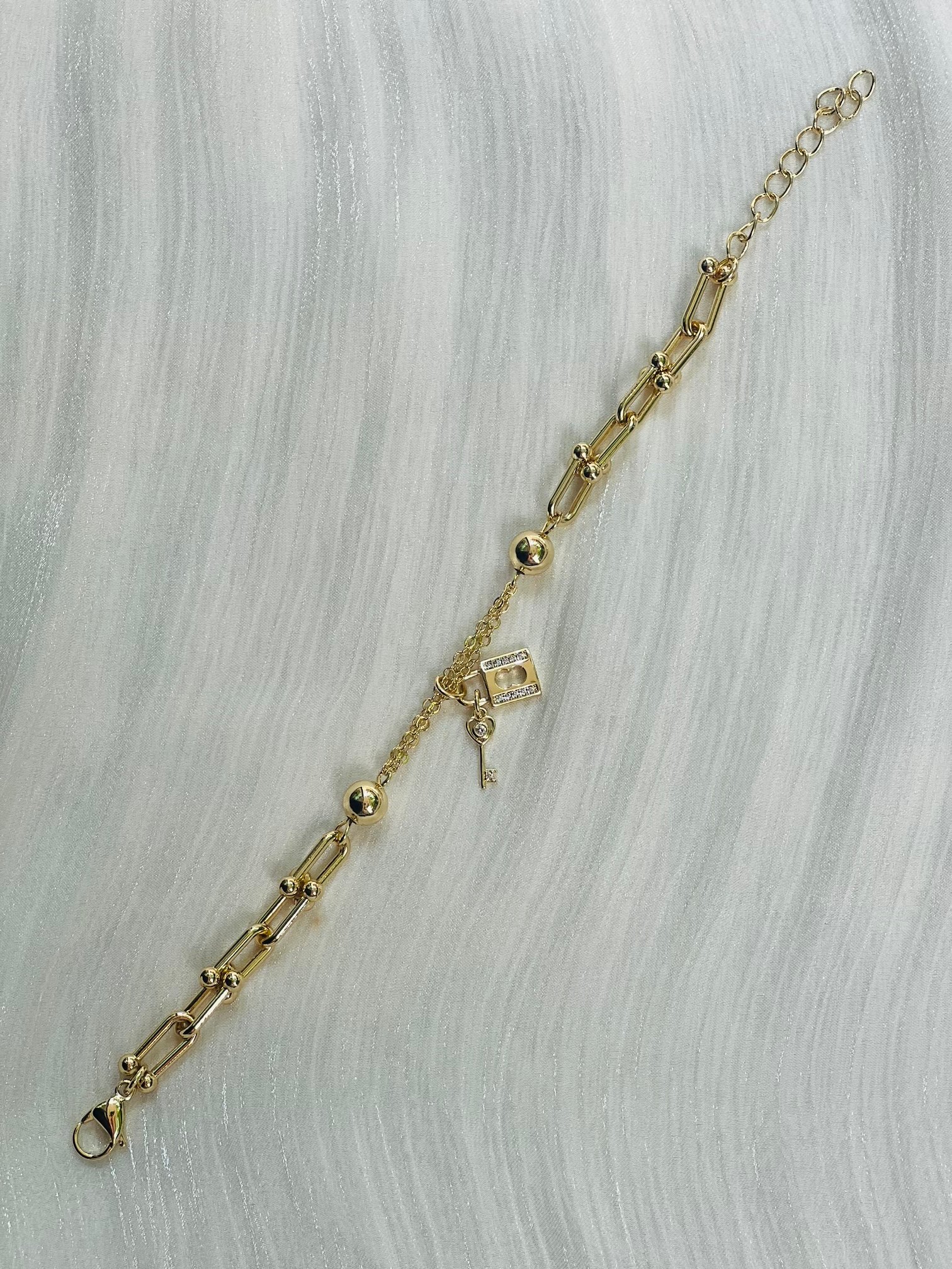 IMG_9791 The Key to My Heart Link Bracelet - Image 1