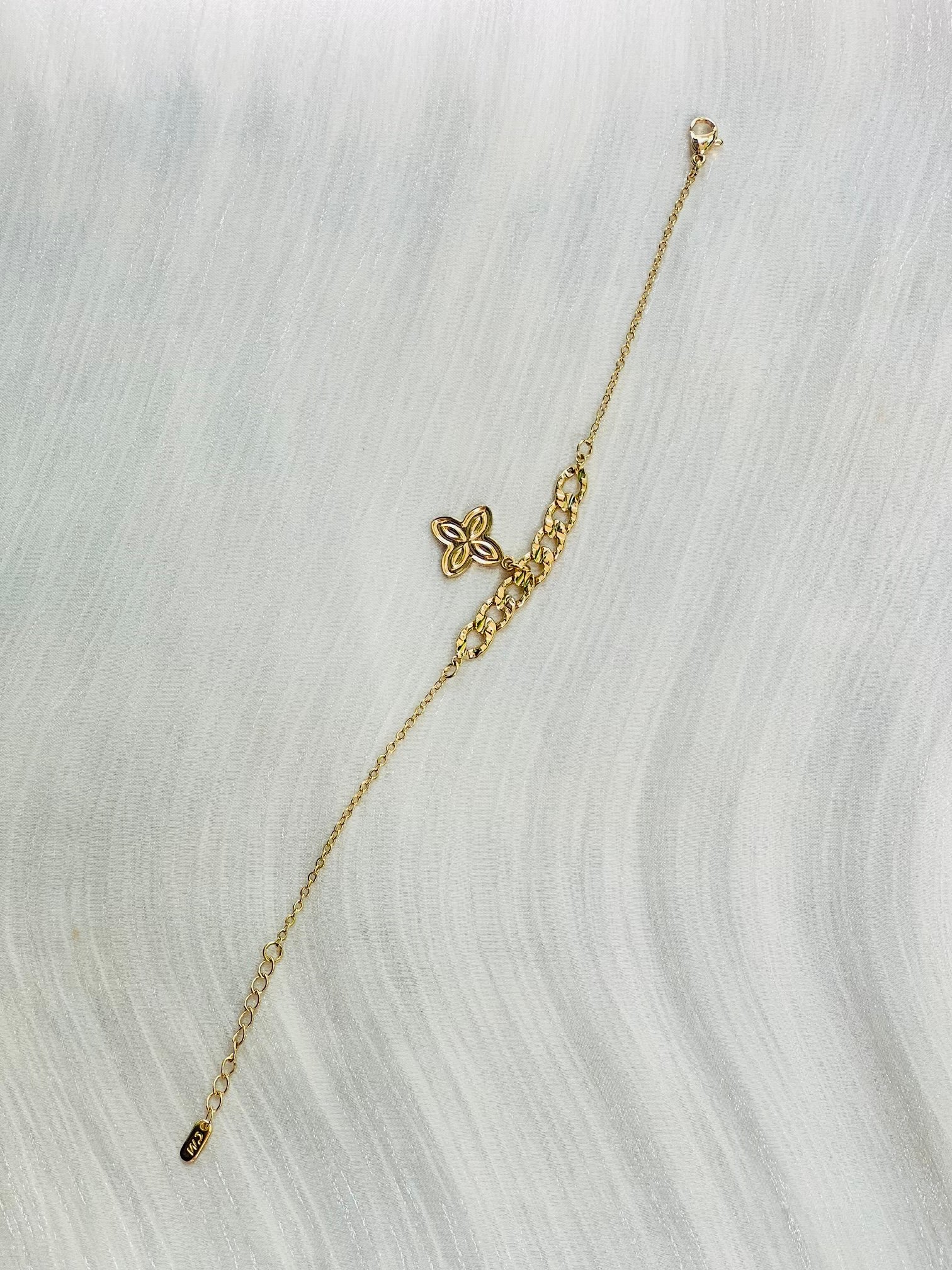 IMG_9810 Blossom Petal Gold Charm Bracelet - Image 1