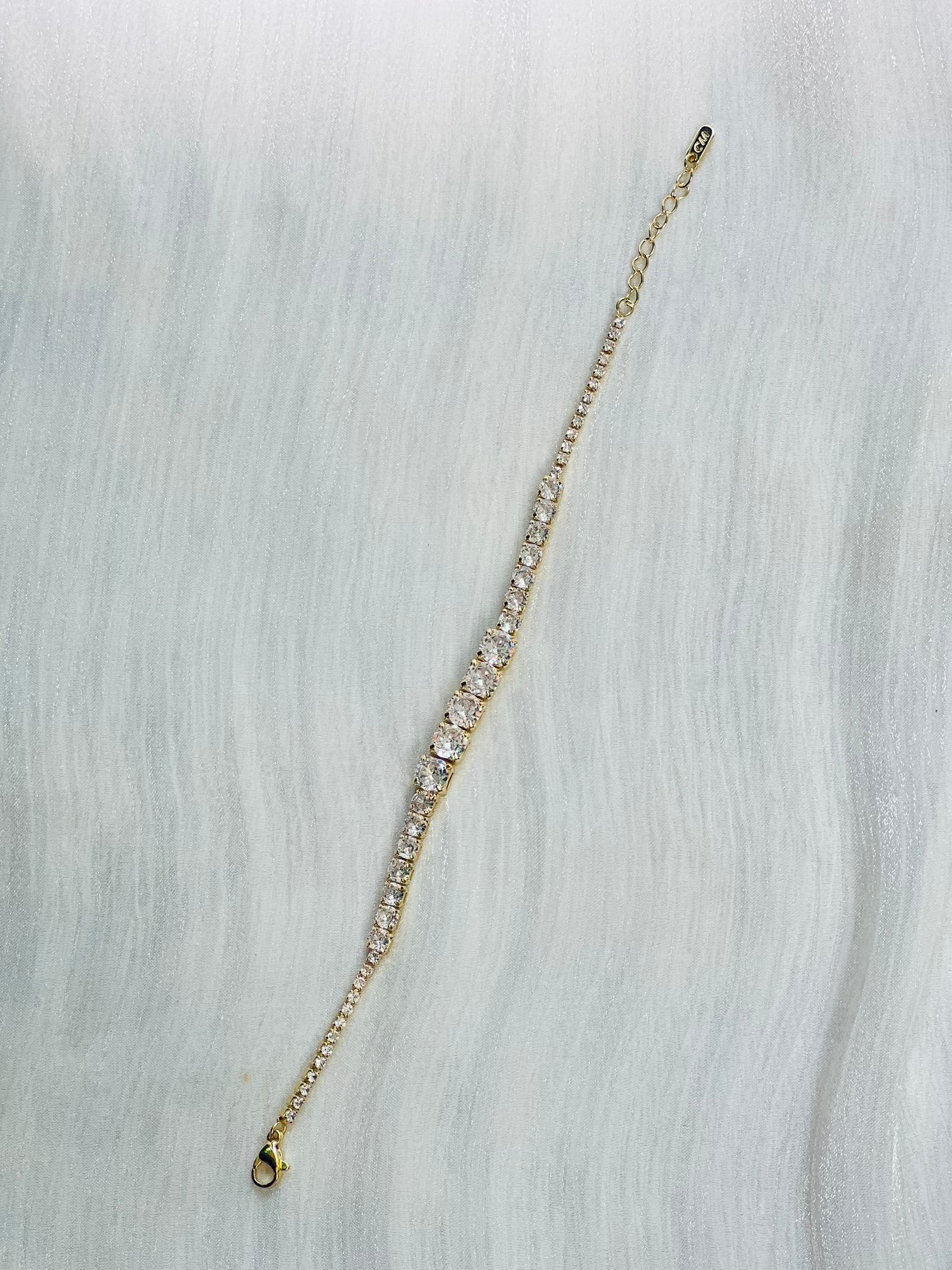IMG_9813 Radiant Graduated Crystal Tennis Bracelet - Image 1