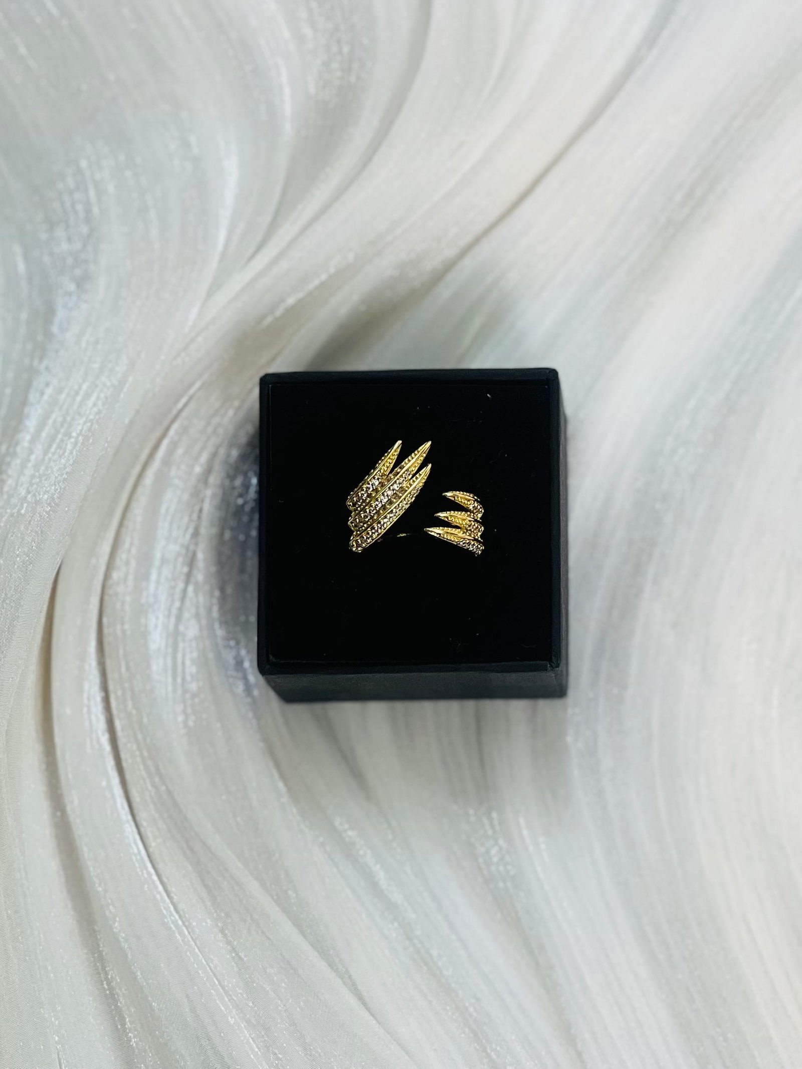 IMG_9835 Aura Winged Pave Gold Ring - Image 1