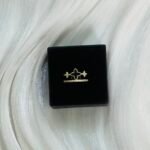 Dual-Band Pave Clover and Star Gold Ring