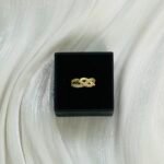 Interwoven Pave Infinity Gold Band