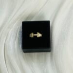Hermes Enamel & Pave H-Motif Gold Ring