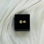 Dual-Stone Emerald & Pear Pave Open Gold Ring