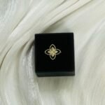 Open-Work Pave Clover Gold Ring