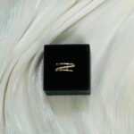 Diagonal Pave Bar Multi-Band Gold Ring