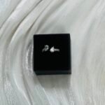 Dual Pear Pave Open Silver Ring