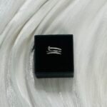 Cartier-Style Pave Nail Wrap Silver Ring