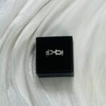 Hermes-Style Pave Horseshoe Link Silver Ring