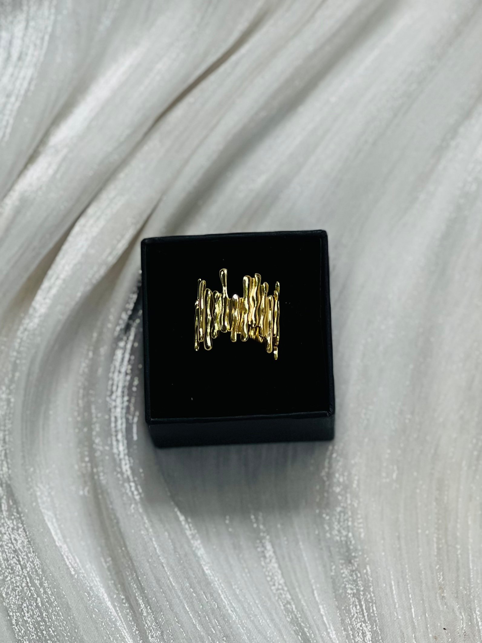 IMG_9880 Molten Lava Textured Gold Ring - Image 1