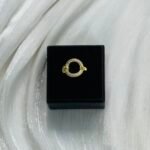 Cartier-Style Pave Clou de Paris Circle Gold Ring