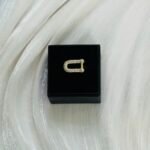 Hermes-Style Pave Horseshoe U-Link Gold Ring