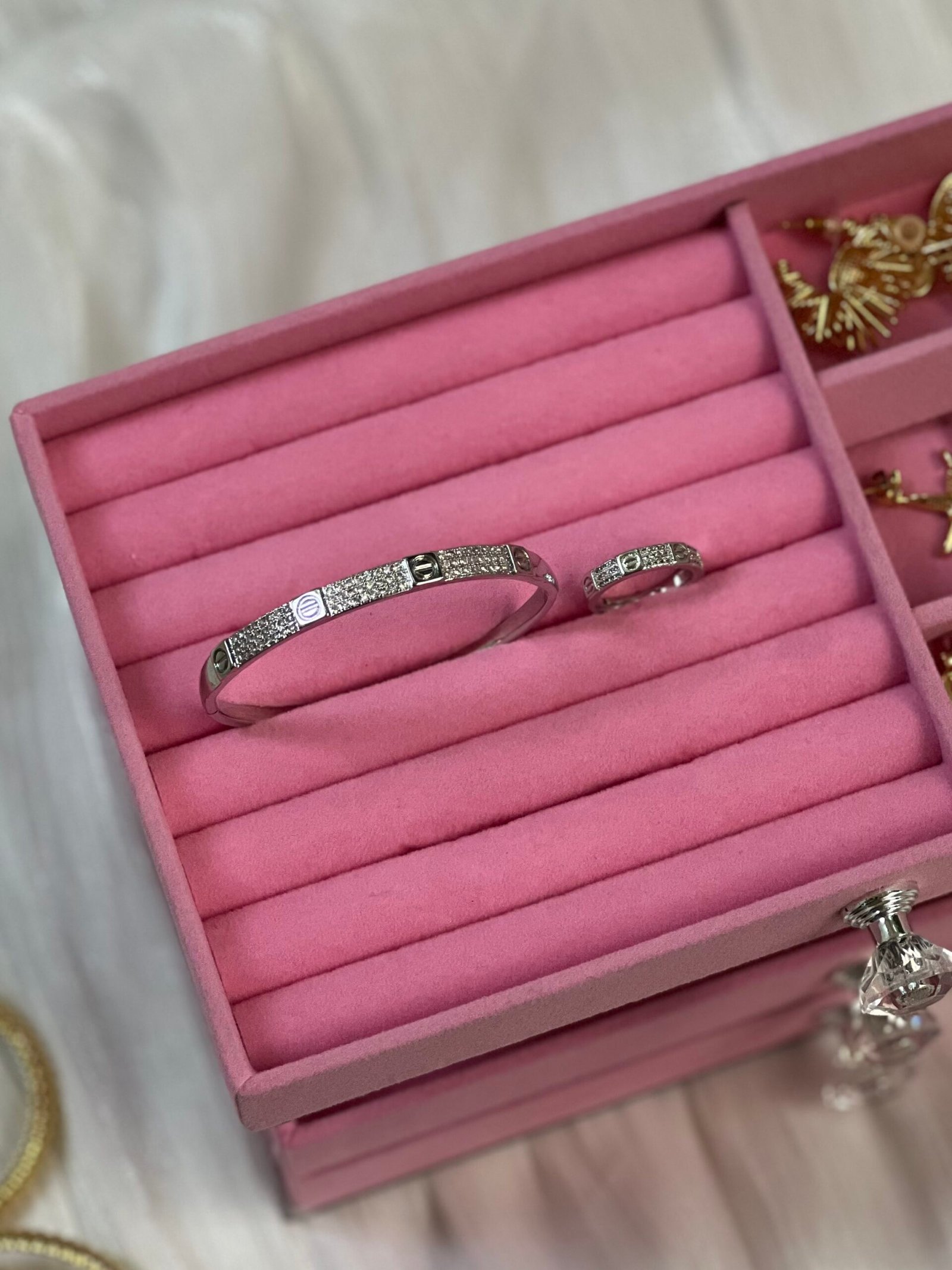 IMG_2153 (1) Cartier Love Paved Silver Set - Image 1