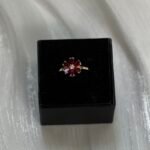 Leen Ring (Ruby Red Pear-Cut Floral Cluster)
